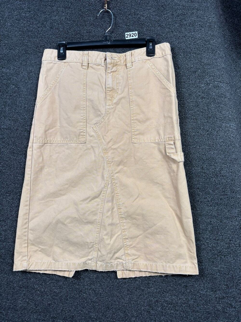 BDG Skirt Womens Medium Beige Utility Midi Cargo Pockets 100% Cotton Casual